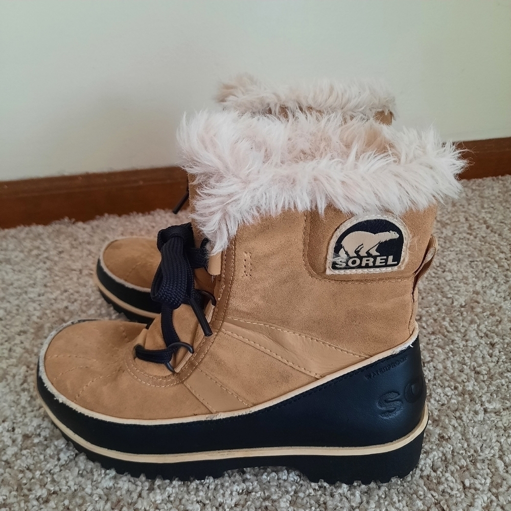 Sorel Tovoli II Suede Curry Tan Waterproof Winter Snow Boots NL2089-373 Size 5 - Picture 3 of 14